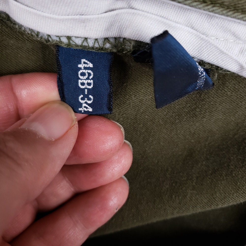 Polo Ralph Lauren Andrew Pant Mens 44x28 Olive Green Pleated Cotton Chino Big - Picture 12 of 12